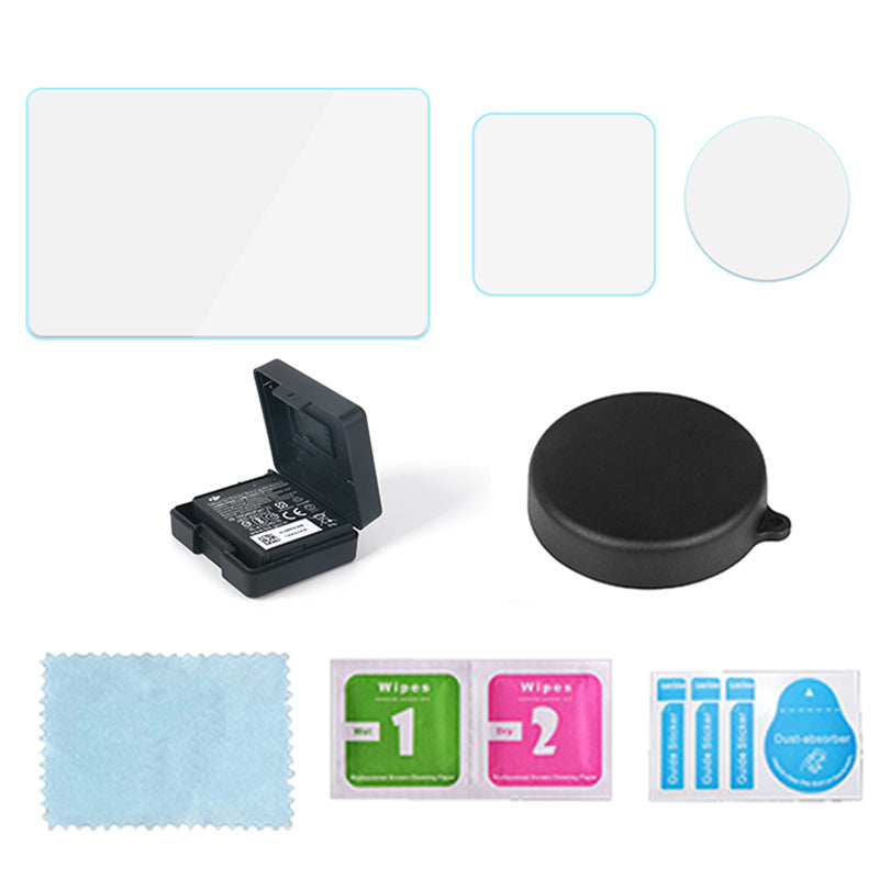 Tempered Glass Screen Protector Set for DJI Osmo Action 3/Action 4 Sports Camera Battery Case Lens Cover Action Camera Accessories Tempered Glass Screen Protector Set for DJI Osmo Action 3/Action 4 Sports Camera Battery Case Lens Cover Action Camera Accessories